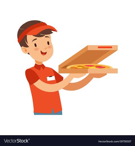 Pizza Delivery Boy, Red Uniform, Delivery Boy, Pizza Boy, Eye Drawing Tutorials, Pizza Delivery, Boy Character, Drawing Tutorials, Eye Drawing