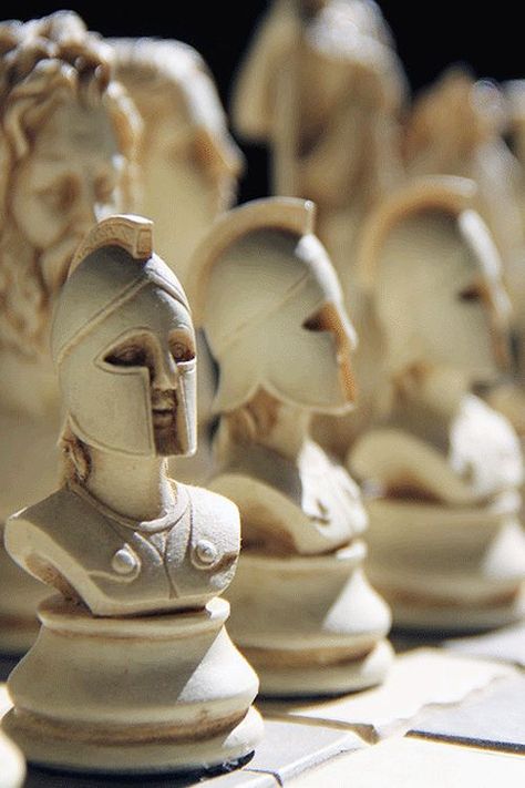 It's a Man's World photo of chess pieces. Ares Cabin, Ares Aesthetic, Camp Half Blood Cabins, Percy Jackson Cabins, Aphrodite Aesthetic, Luke Castellan, Cabin Aesthetic, Greek Gods And Goddesses, Its A Mans World