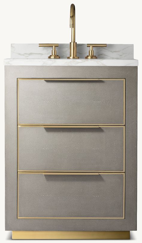 Cela Shagreen Powder Vanity | RH Powder Vanity, Half Bath, Restoration Hardware, Powder Room, Luxury Homes, Home Furnishings, New Homes, Vanity, Textiles