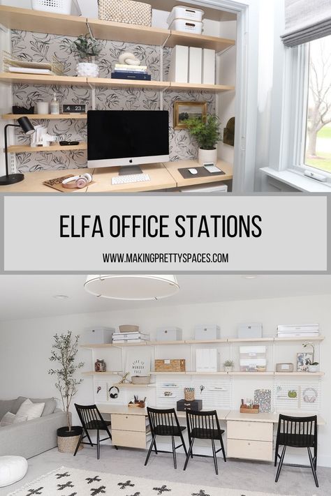 Elfa Office, Homework Station For Kids, Floating Frame For Canvas, Frame For Canvas Art, Dining Table Island, Guest Room Closet, Frame For Canvas, Homework Space, Elfa Closet