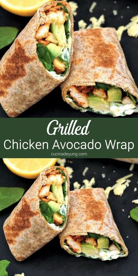 Grilled Chicken Avocado Wrap Recipe Grilled Avocado Chicken Wraps, Chicken Avocado Sandwich Recipes, Avocado Wrap Recipes, Easy Chicken Breast Recipe, Chicken Avocado Sandwich, Avocado Sandwich Recipes, Chicken Avocado Wrap, Chicken Wraps Healthy, Grilled Chicken Avocado