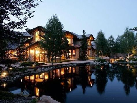 Lakeside Mansion Park City Utah, Cabin Homes, Winter House, Log Homes, Ranch House, My Dream Home, Future House, Home Interior, Rustic House