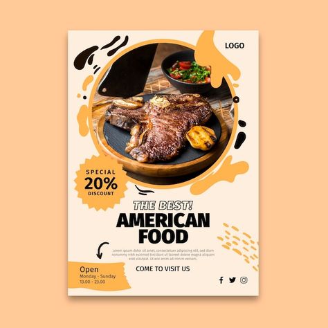 Professional Flyer Design, Healthy Restaurant Food, Professional Poster, Food Promotion, Restaurant Poster, Best Fast Food, Food Flyer, Menu Flyer, Desain Buklet