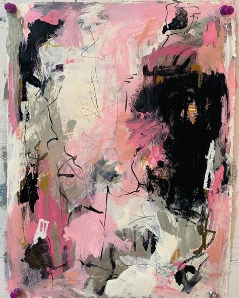 Pink Art Aesthetic, Pink Art Painting, Pink Oil Painting, Pink Paintings, Love Abstract Art, Pink Artwork, Intuitive Artists, Abstract Expressionist Art, Pink Abstract Painting