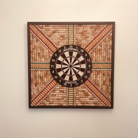 Wine Cork Dartboard Wall Protector Recycled Art Man Cave Game Room Birthday Gift House Decor Wine Lover Gift Winery Art Hotel Art Cork Craft Dartboard Wall Protector, Wine Cork Wall Decor, Cork Dartboard, Wine Cork Table, Dart Board Wall, Cork Table, Wine Room Design, Wine Tasting Room, Champagne Corks