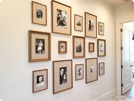 Family History Photo Wall, Ancestor Wall, Ancestry Wall, Hall Pictures, Cozy Minimalism, Contemporary Southwest, Family Gallery Wall, Antique Room, Photo Wall Display