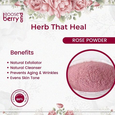 Rose Powder Benefits Even Skin Tone Products, Herbal Powder, Ayurvedic Hair Care, Herbal Education, Rose Powder, Expensive Beauty Products, Collagen Facial, Ayurvedic Hair, Natural Cleanser