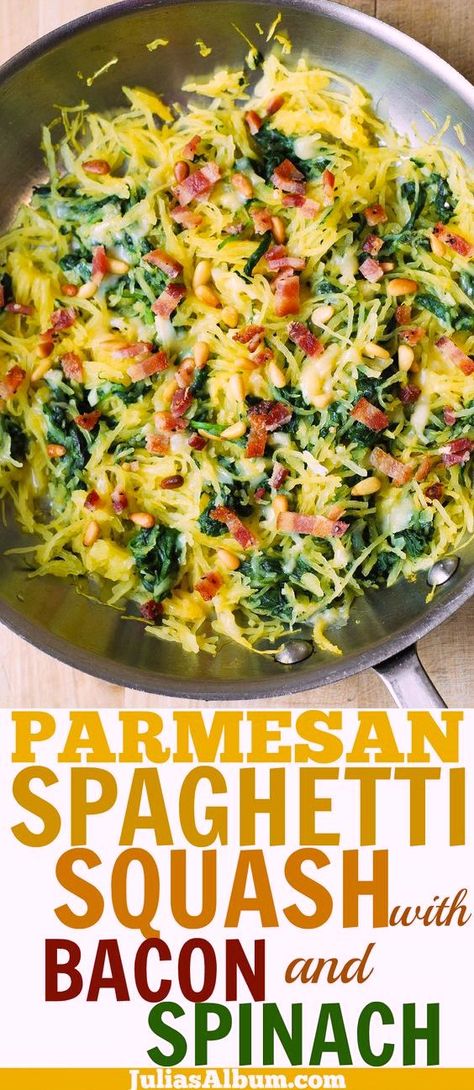 Spaghetti Squash With Spinach, Spaghetti Parmesan, Spaghetti Squash Recipes Chicken, Spaghetti Squash Recipes Vegan, Healthy Squash Recipes, Parmesan Spaghetti Squash, Spaghetti Squash Recipes Healthy, Spaghetti Squash Recipes Easy, Parmesan Spaghetti