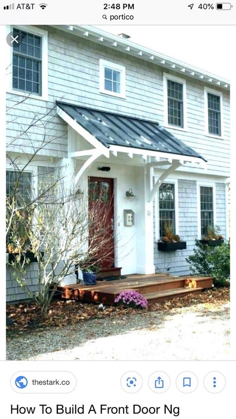 Colonial Front Door Ideas, Colonial Front Door, Front Door Overhang, Porch Overhang, Awning Over Door, Front Door Awning, Portico Design, Door Overhang, Front Door Canopy