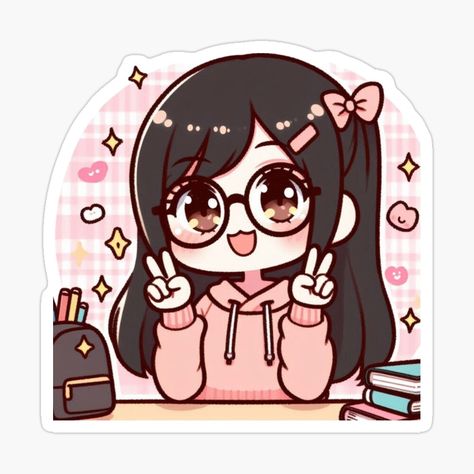 Get my art printed on awesome products. Support me at Redbubble #RBandME: https://www.redbubble.com/i/sticker/adorable-student-girl-have-fun-studying-by-LWOI/163744865.EJUG5?asc=u Student Stickers Printable, Study Stickers Student, Girl Studying Cartoon, Very Good Stickers For Students, Student Planner Stickers, Kawaii Cute Girls Sticker, Study Stickers, Student Girl, Kawaii Sticker