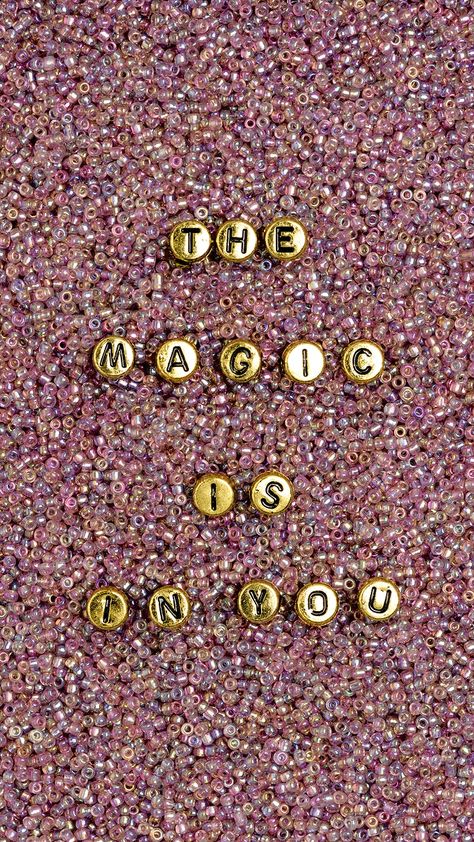 THE MAGIC IS IN YOU beads text typography | free image by rawpixel.com / KUTTHALEEYO Magic Alphabet, Iphone Wallpaper Blue, Bead Letters, Iphone Wallpaper Plants, Prints Background, Chill Quotes, Glitter Aesthetic, Text Typography, Affirmation Board