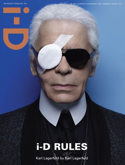 i-D Magazine, Spring 2012 #cover | Karl Lagerfeld, self-portrait, for the Royalty issue I-d Magazine Cover, Id Cover, Id Magazine, Carolyn Murphy, Paper Magazine, Tv Sport, Fashion Magazine Cover, Magazine Cover Design, Magazine Editorial