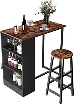 Diy Bar Table, Bar Table Ideas, Metal Base Coffee Table, Home Bar Counter, Modern Bar Table, Kitchen Bar Design, Kitchen Bar Table, Bar In Casa, Wooden Counter