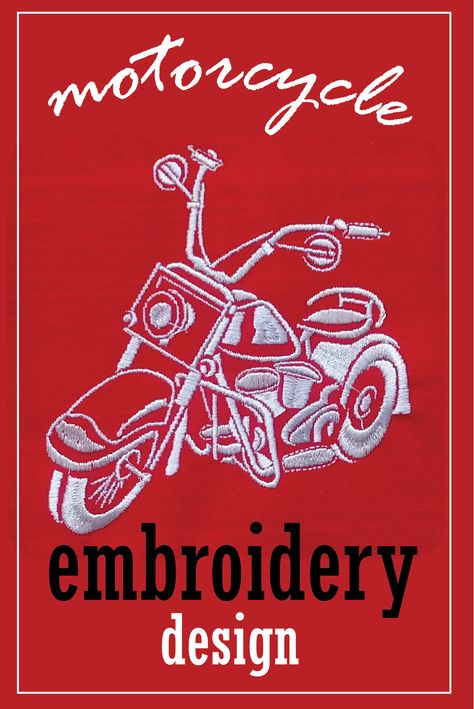 Bike Embroidery, Motorcycle Design, Embroidery Pattern, Machine Embroidery Design, Machine Embroidery Designs, Embroidery Design, Embroidery Patterns, Machine Embroidery, Embroidery Designs