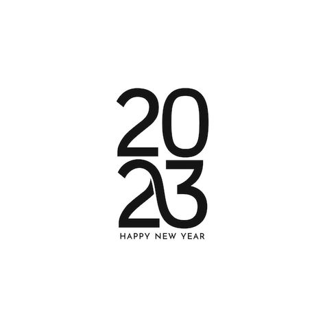 Happy new year 2023 elegant stylish text... | Free Vector #Freepik #freevector #2023 #calendar-cover #calendar-banner #calendar-poster 2023 Text Design, 2023 Word, 2023 Text, Calendar Cover, Number Graphic, Calendar Poster, Stylish Text, Happy New Year 2023, Nose Drawing