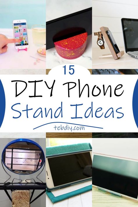 Build Your Own 15 DIY Phone Stand Ideas Phone Stand Ideas, Cell Phone Holder Diy, Diy Entry Table, Diy Phone Stand, Tech Setup, Wood Phone Holder, Phone Setup, Diy Headboard Upholstered, Trending Crafts