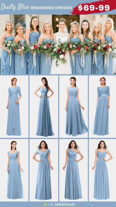 Dusty blue bridesmaid dresses on sale $69-99, in 600+ custom-made styles and all sizes. 150+colors, made to order, fast arrived, color sample available. #colsbm #bridesmaids #bridesmaiddresses #dustybluewedding #weddingideas #dustybluedress b1131 Aqua Blue Bridesmaid Dresses, Gown Dusty Blue, Aqua Bridesmaid Dresses, December Wedding Dresses, Beach Bridesmaid, Dusty Blue Bridesmaid, Light Blue Bridesmaid, Dusty Blue Dress, Sky Blue Bridesmaid Dresses