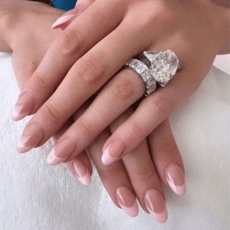 Nicola Peltz Ring, Nicola Peltz Wedding Ring, Nicola Peltz Wedding Dress, Nicola Peltz Bridal Makeup, Nicole Peltz Wedding Makeup, Nicola Peltz Pink Dress, Large Diamond Engagement Rings, Pink French Manicure, Pale Pink Nails