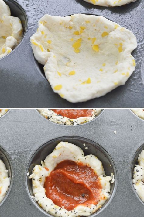 Serve up these easy Pizza Cupcakes! They are a mini deep dish pizza that is baked in a muffin tin with biscuit dough. A kid-friendly recipe. 20 minutes is all these pizza cups take, and you can customize them to fit your needs. Whip up for a simple dinner, or even an appetizer. #pizza #cups #biscuits #muffintin #bitesize #deepdish #partyfood #20minuterecipe #affordable #budgetfriendly #pizzarecipe Mini Deep Dish Pizza, Pizza Cupcakes Recipe, Mini Pizzas With Biscuit Dough, Pizza Muffins With Biscuits, Pizza With Biscuits, Pizza Bites With Biscuits, Homeade Pizza Dough, Cupcake Pizza, Muffin Tin Pizza