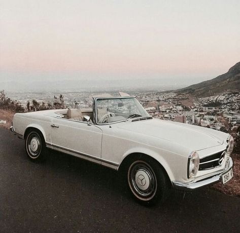 Imagine this for the drive to/from a wedding and then to the honeymoon destination 💭 A Hill, Convertible, Road, White