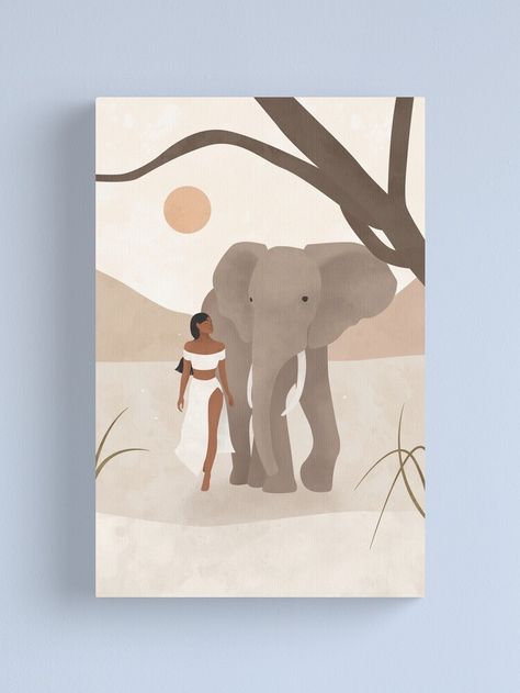 "Spirit Animal – Elephant" Canvas Print for Sale by ClassicKatsara | Redbubble Living Room Decor Wall Art, Elephant Silhouette, Living Room Decor Wall, Animal Elephant, Animal Illustration Art, Elephant Canvas, Room Decor Wall Art, Pictures For Living Room, Nordic Poster