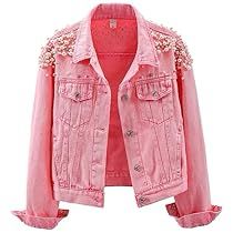 Jackets For Women Fall, Denim Jacket With Pearls, Short Denim Jacket, Short Denim, Jacket Coat, Jean Coat, Jean Jacket, Denim Jacket