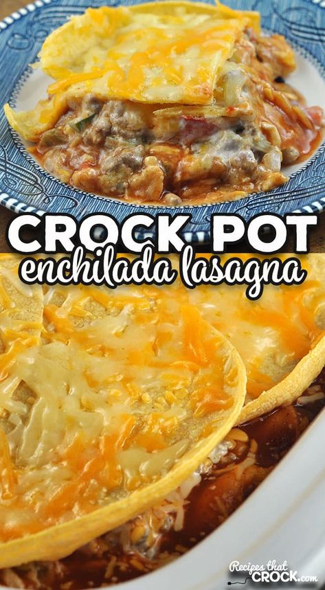 Crockpot Mexican Lasagna, Enchiladas Crockpot, Enchilada Lasagna, Low Calorie Meal Ideas, Casserole Crockpot Recipes, Mexican Lasagna Recipes, Crockpot Chicken Enchiladas, Crockpot Mexican, Crock Pot Lasagna Recipe