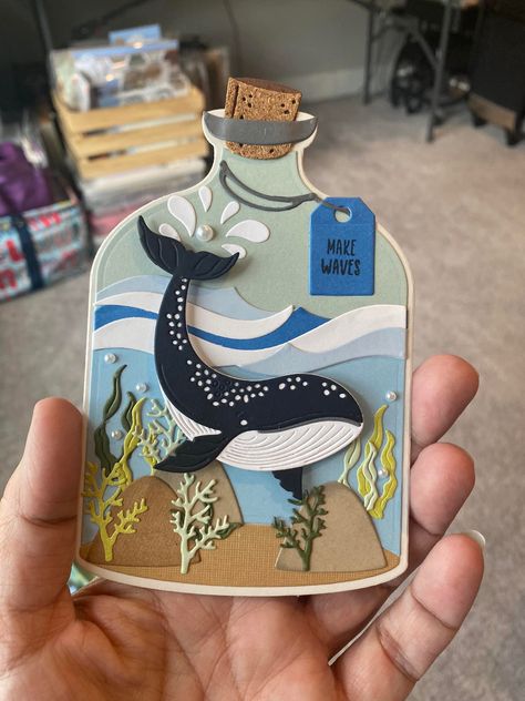 Whale Paper Craft, Spellbinders Whale In A Bottle, Whale Crafts For Kids, Christmas Candy Land Theme, Whale Craft, Christmas Candy Land, Candy Land Christmas Theme, Candy Land Christmas Diy, Cutout Art