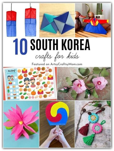 Korea Activities For Kids, Asian Crafts For Kids, Arts And Crafts Paper, Multicultural Crafts, Montessori Shelves, Multicultural Classroom, Multicultural Activities, Asian Festival, Korean Crafts