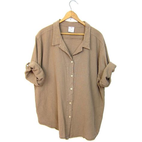 Basic boxy beige blouse light brown button up minimal textured cotton... ($34) ❤ liked on Polyvore featuring tops, shirts, brown tops, button up shirts, button down top, button-down shirt and slouch shirt Slouchy Shirt, Beige Blouse, Beige Shirt, Brown Blouse, Brown Shirt, Beige Top, Mode Inspo, Mode Vintage, Looks Style