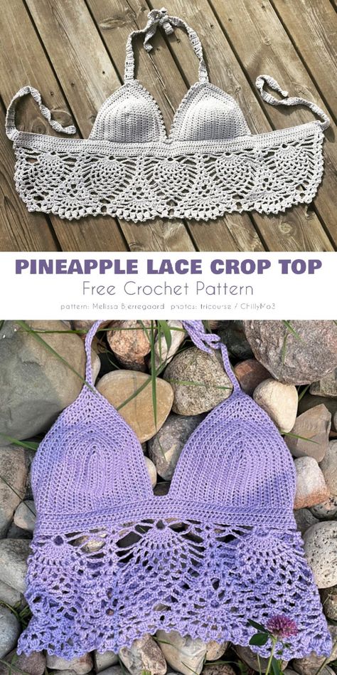 Summer Triangle Crochet Lace Crop Top, Festival Crochet Triangle Top, Spring Triangle Crochet Lace Crop Top, Spring/summer Triangle Crochet Top, Crochet Triangle Crop Top For Beach, Crochet Halter Tops Free, Crochet Halter Top Pattern Free, Crochet Halter Top Pattern, Halter Top Pattern