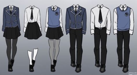 Anime Uniform Design, Cute School Outfits Uniform, School Uniform Drawing, School Outfits Uniform, Anime School Uniform, Black Pencil Skirt Outfit, Outfits Uniform, Cute School Outfits, Pencil Skirt Outfit