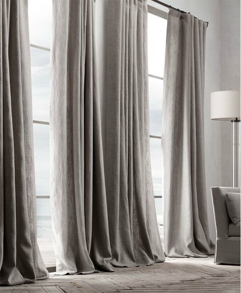 Restoration Hardware Belgian Textured Linen Drapery Belgian Linen Curtains, Renters Decorating, Linen Drapery, The Curtains, Linen Drapes, Grey Curtains, Curtains Living, Custom Drapes, Home Curtains