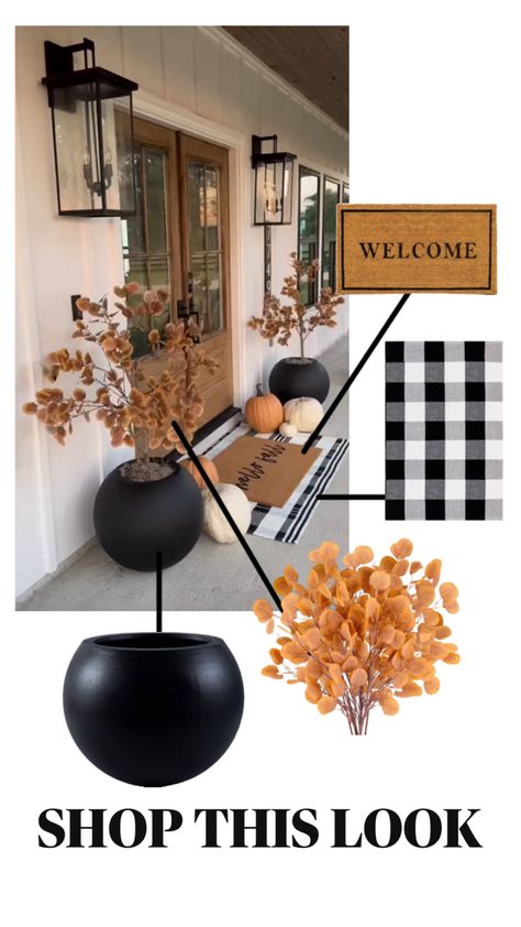 🍂 Fall Porch Inspo! 🍁 Get your home ready for autumn with this chic outdoor setup. From cozy welcome mats to modern planters, these simple additions will transform your entryway. Shop everything you need for a stunning fall porch on Amazon via the link in my bio. 🖤✨ #FallDecor #FallDecor #PorchDecor #HomeDecor #AmazonFinds #AutumnVibes #OutdoorDecor #CozyHome #SeasonalDecor #PumpkinSpiceSeason #FrontPorchStyle #FallVibes #WelcomeFall #FarmhouseDecor #ModernHomeDecor #FallInspo #AmazonAffiliate #PorchGoals Ready For Autumn, Outdoor Entrance, Pumpkin Spice Season, Simple Addition, Modern Planters, Welcome Fall, Fall Inspo, Fall Porch, Fall Outdoor