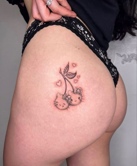 Tatuajes Hello Kitty, Tatuaje Hello Kitty, Girls Tattoo Ideas, Fairies And Butterflies, Pink Tattoo, Hello Kitty Tattoos, 4 Tattoo, Small Girl Tattoos