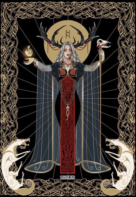 Hel Norse Goddess Art, Hela Mythology, Hel Goddess Art, Hel Deity, Hel Norse Goddess, Hel Norse Mythology, Pictish Warrior, Goddess Hel, Hel Goddess