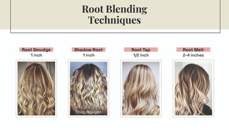 The Difference Between Root Smudge, Shadow Root, and Other Blending Techniques - StyleSeat Pro Beauty Blog Difference Between Root Smudge And Shadow Root, Root Melt Vs Root Smudge, Diy Root Smudge Hair, Root Tap Vs Root Smudge, Diy Hair Trim, Blonde Hair With Root Smudge, Root Smudge Blonde, Root Tap, Root Melt