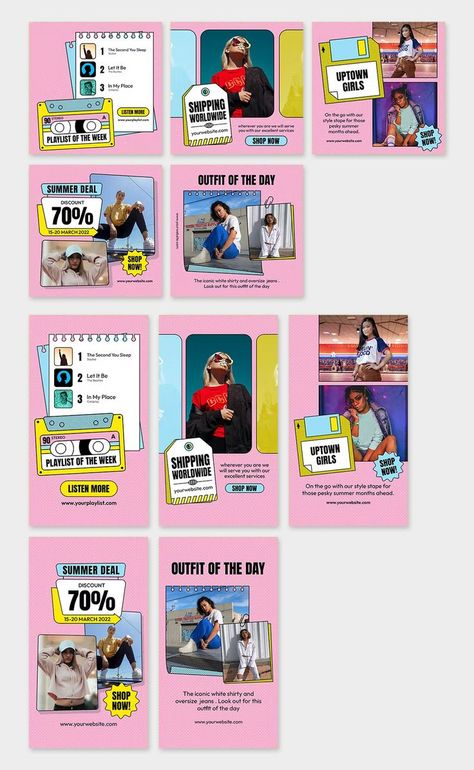 90s Pop Art Instagram Post and Story Templates PSD 90s Pop Art, Instagram Design Creative, Vision Book, Brochure Design Layout, Instagram Feed Layout, Social Templates, Instagram Template Design, Pop Art Design, Instagram Feed Inspiration