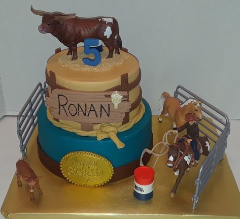 Cowboy Cakes For Boys, Bull Cake, Themed Cake Ideas, Rodeo Cake, Cowboy Cakes, Rodeo Birthday Parties, Realistic Cakes, Rodeo Party, Rodeo Birthday