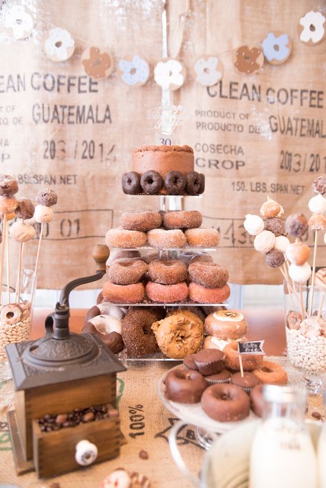 Donut And Coffee Bar, Coffee Bar Party Ideas, Bar Party Ideas, Diy Party Themes, Coffee Bar Party, Summer Party Diy, Donut And Coffee, Coffee Turkish, Wedding Caterer