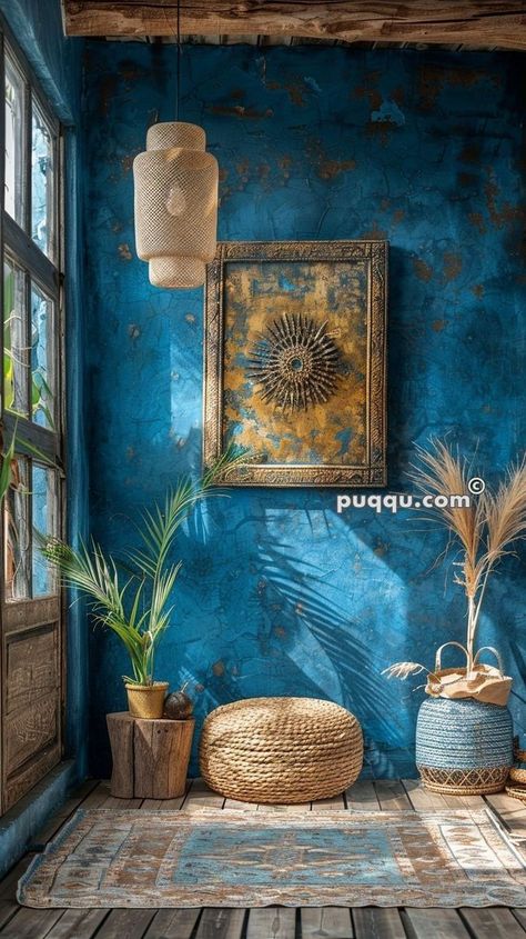 Copper Room, Blue Bedroom Walls, Navy And Copper, Blue Accent Walls, White Shiplap Wall, Blue Bedroom Decor, Apartment Bedroom Decor, Green Furniture, Bedroom Decor Cozy