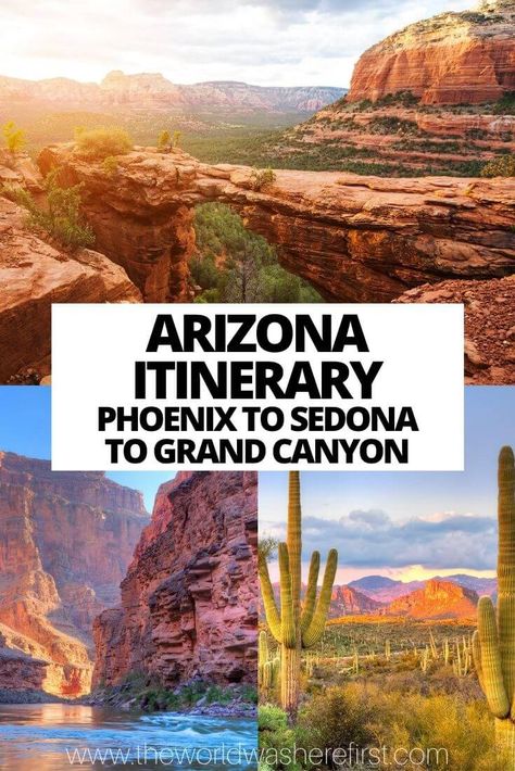 Sedona To Grand Canyon, Phoenix To Sedona, Arizona Itinerary, Sedona Arizona Travel, Grand Canyon Vacation, Sedona Travel, Arizona Trip, Visiting The Grand Canyon, Trip To Grand Canyon