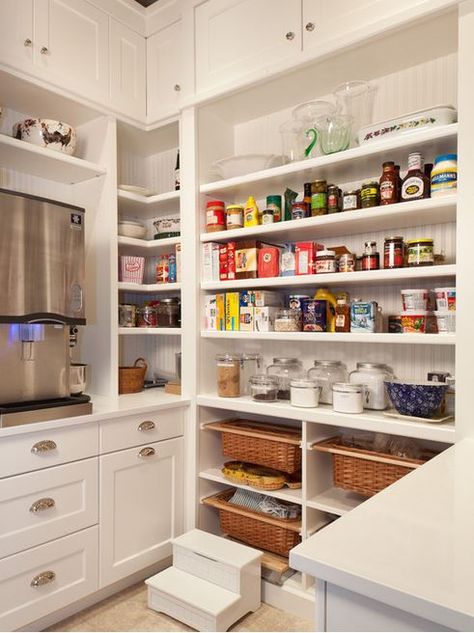 What Would Your Dream Walk-In Pantry Look Like? - Addicted 2 Decorating® 12 Inch Countertop, Pantry Planning, Staging House, Organiser Cucina, Open Pantry, Pantry Inspiration, Pantry Room, Organized Pantry, Pantry Kitchen