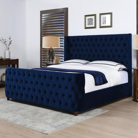 Tufted Headboard Bed, Sleigh Bed Frame, Room Furniture Design, Head Board, Tufted Bed, Sleigh Bed, Curved Headboard, Jennifer Taylor, Upholstered Panel Bed