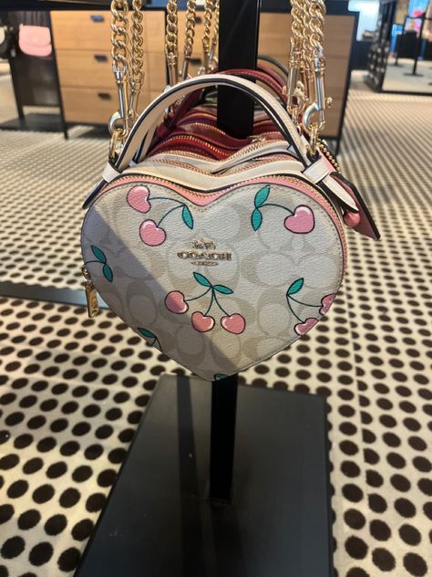 Coach Heart Purse, Baddie Bags, Coach Heart Bag, Heart Purse, Girly Bags, Crossbody Bags For Women, Heart Bag, Fancy Bags, Coach Crossbody