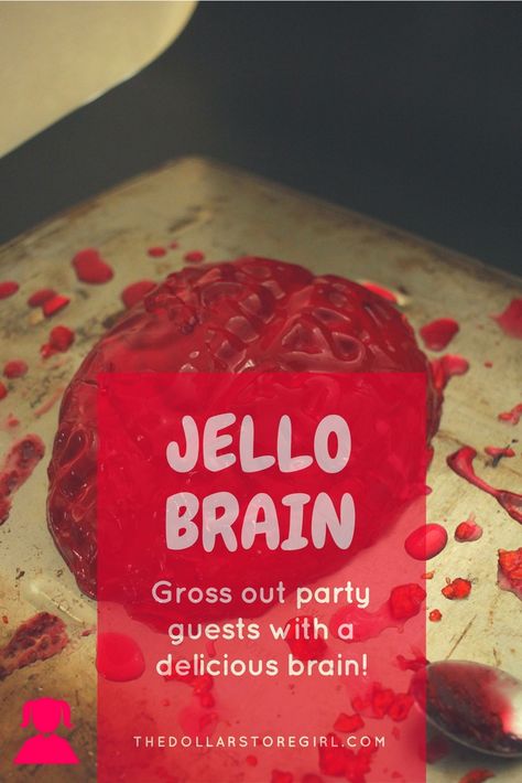 Jello Brain for Halloween Dessert! How scary and yummy ;) Brain Jello Mold Recipe, Jello Brain Mold Recipe, Brain Jello Mold, Brain Jello, Jello Brain, Brain Mold, Halloween Jello, Jello Mold Recipes, Creepy Halloween Food