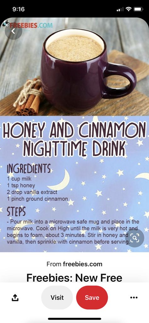 Honey Cinnamon Drink, Warm Milk And Honey, Warm Drinks Recipes, Lean Meal Plan, Cinnamon Drink, Honey Drink, Hot Drinks Recipes, Easy Clean Eating Recipes, 140 Pounds