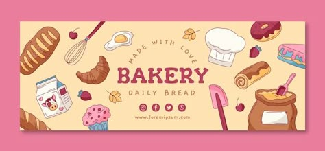 Bakery Banner, Patisserie Branding, Muffin Shop, Posting Ideas, Bakery Store, Youtube Banner Backgrounds, Bakery Products, Store Banner, Facebook Cover Design