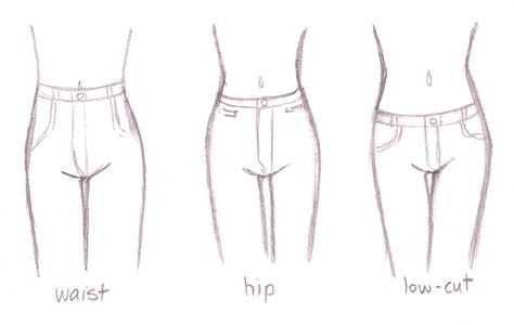 Waist - pants How To Draw Pants, Jeans Drawing, Drawing Female, Tree Drawings Pencil, Manga Tutorial, Drawing Anime Clothes, Poses References, Guided Drawing, Drawing Clothes