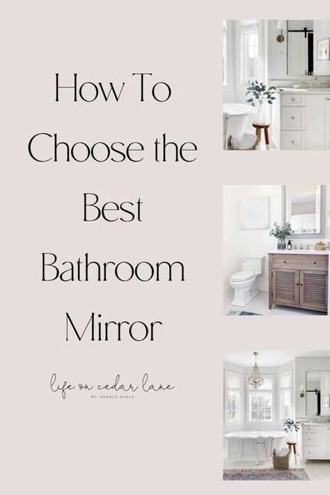 Bathroom Vanity Mirroe, Best Bathroom Mirrors 2023, Bathroon Vanity Mirrors, Sconces For Bathroom Vanity, Guest Bathroom Mirror And Lights, Bathroom Off Center Mirror, Bathroom Interior Design Mirrors, Vanity Bathroom Mirror Ideas, Mirror Designs For Bathrooms